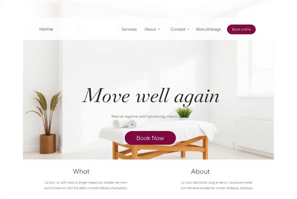 Modern Form Physio Cheshire website concept — flat UI screenshot